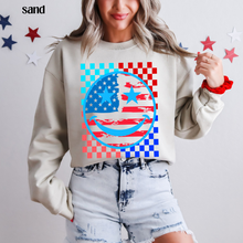 Load image into Gallery viewer, Checkered Happy Face USA Flag On Sand/Natural
