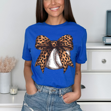 Load image into Gallery viewer, Baseball Leopard Bow Royal Blue
