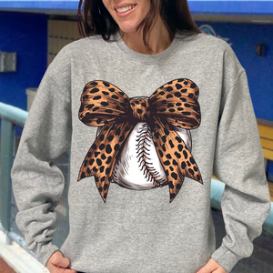 Baseball Leopard Bow