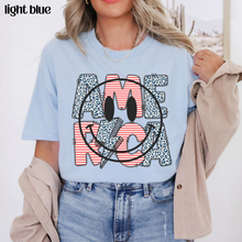Load image into Gallery viewer, America Happy Face Leopard &amp; Stripes On Light Blue
