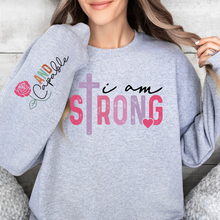 Load image into Gallery viewer, I Am Strong &amp; Capable (Sleeve Design) On Sport Gray
