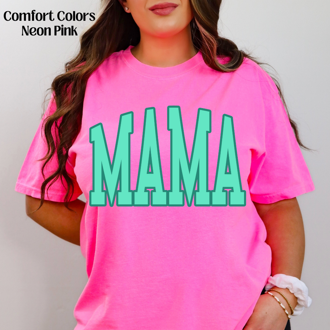 Green Mama Comfort Colors Neon Pink